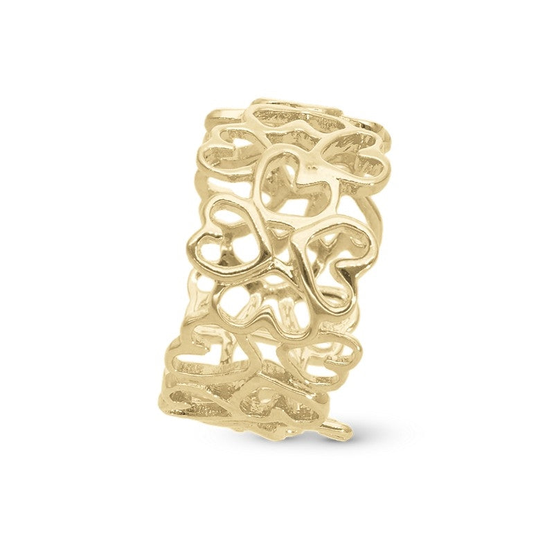 Christina Collect HEART IN HEART ring fra Christina Jewelry & Watches i forgyldt sterling sølv med sammensatte hjerter og blank overflade.
